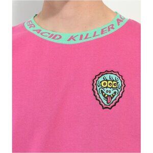 Killer Acid T Shirt Men's Small Cotton Embroidered Ringer Logo EUC